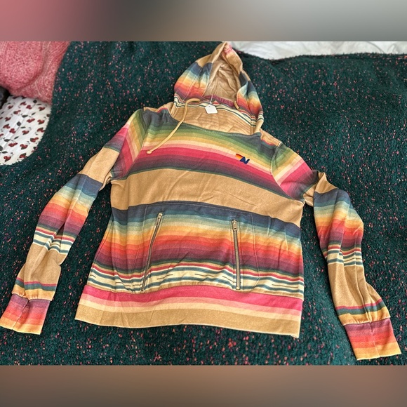 ‼️RARE‼️🎸AVIATOR NATION🎸🔥NWT🔥Serape Ninja Pullover Hoodie in Light Khaki—S - Picture 4 of 16